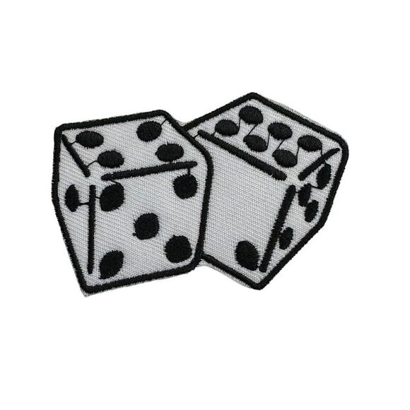 Dice Pair Embroidered Patch - Picture 1 of 4